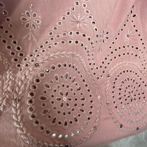 TORRID Women's Challis Eyelet Border Cold Shoulder Blouse Elderberry Size 4X - Picture 7 of 16